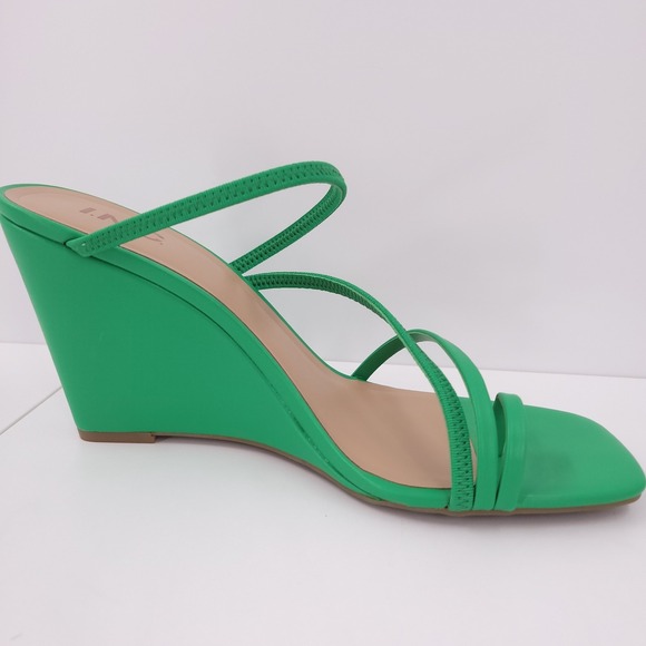 I.N.C INC Eiana Strappy Ankle Wedge Sandals Green Womens 10 M Flat Toe Ring NEW - Picture 13 of 16